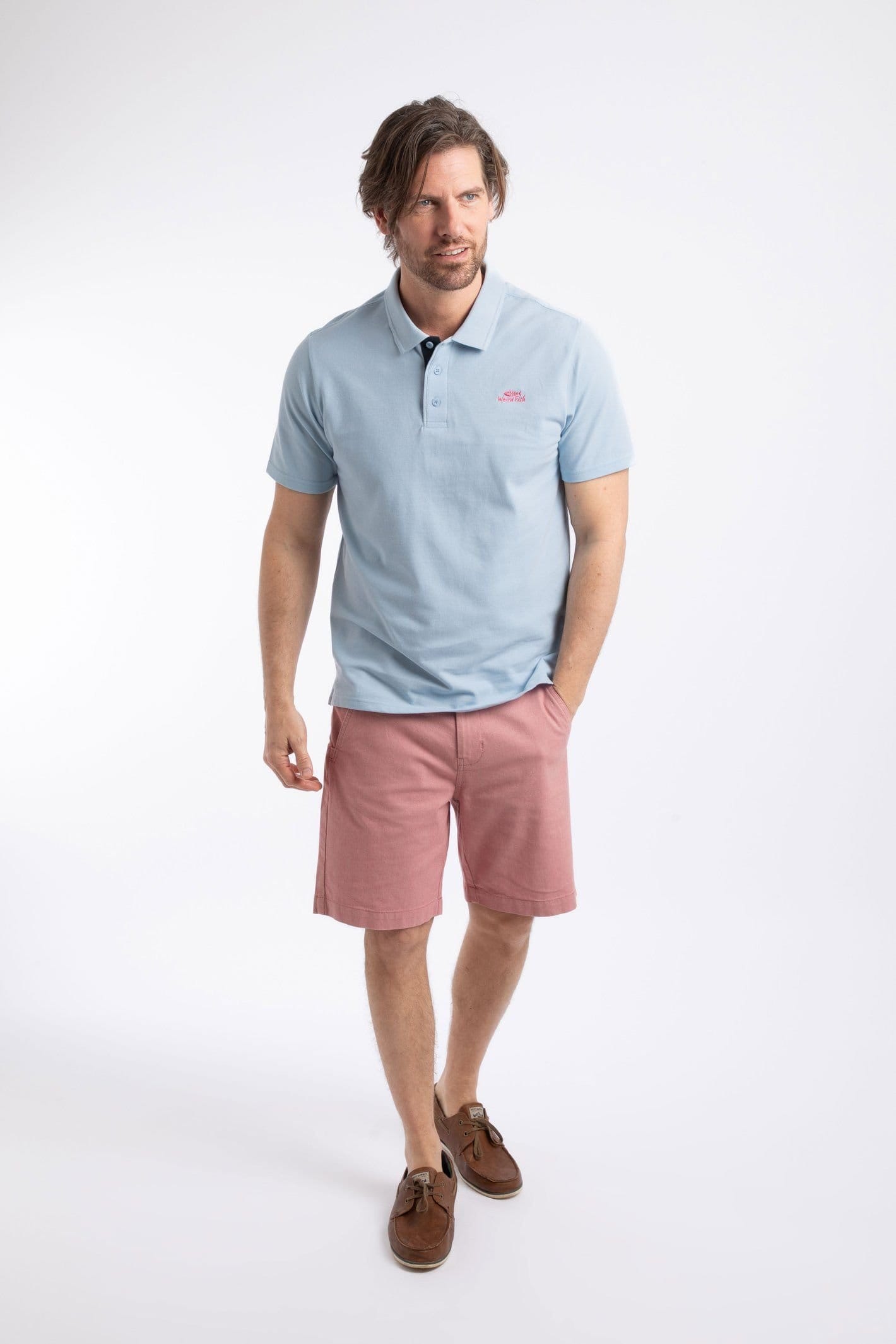 Weird Fish Weird Fish Men's Miles Pique Polo Shirt in Light Blue - 4