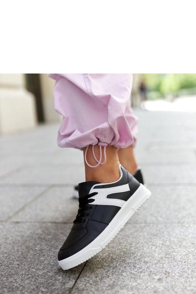 Love Lace Love Lace Women's Hagara Adidas Sport Sneakers Lace Up Low Profile Rubber Sole in Black - 3