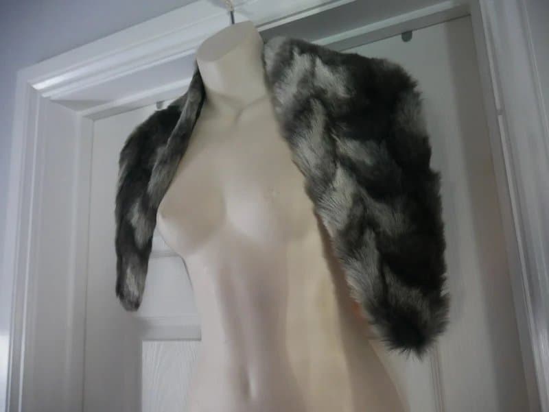 Julien MacDonald Star by Julien Macdonald Faux Fur Scarf Grey Black Animal Print Designer Wrap