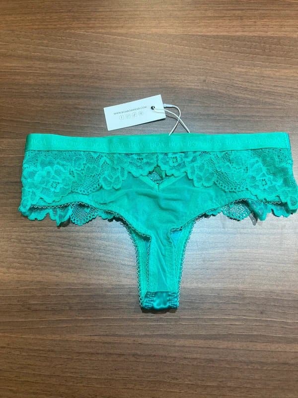 boa boa Boa Boa Lace Satin Thong Knickers – XS – New with Tags – Green