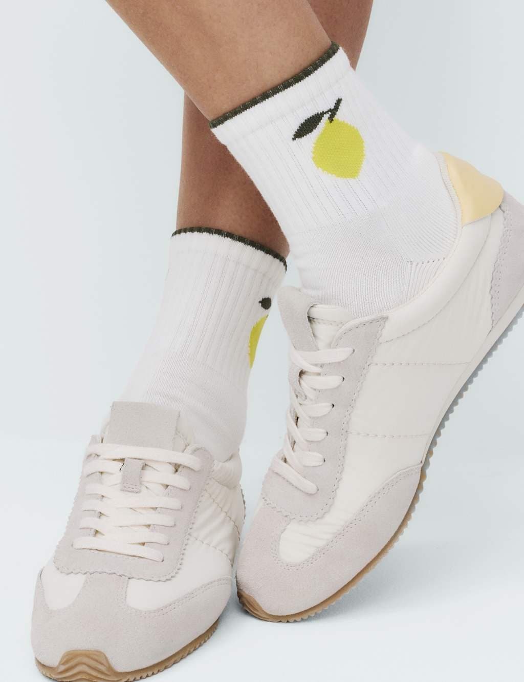 Marks & Spencer M&S Fruit Ankle High Socks in White Mix
