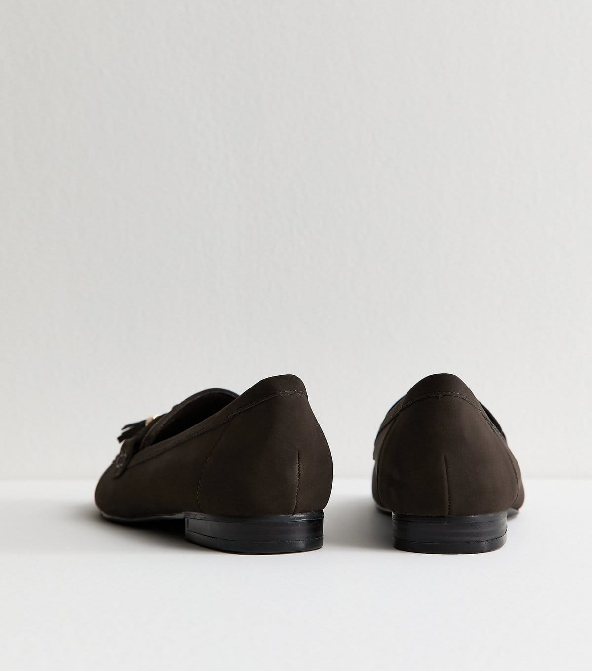 New Look Women's Wide Fit Brown Faux Suede Tasseled Loafers Vegan New Look - 4