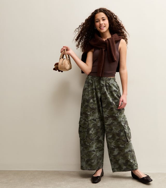 New Look Girls' Dark Brown Slinky Square Neck Vest Top New Look - 3