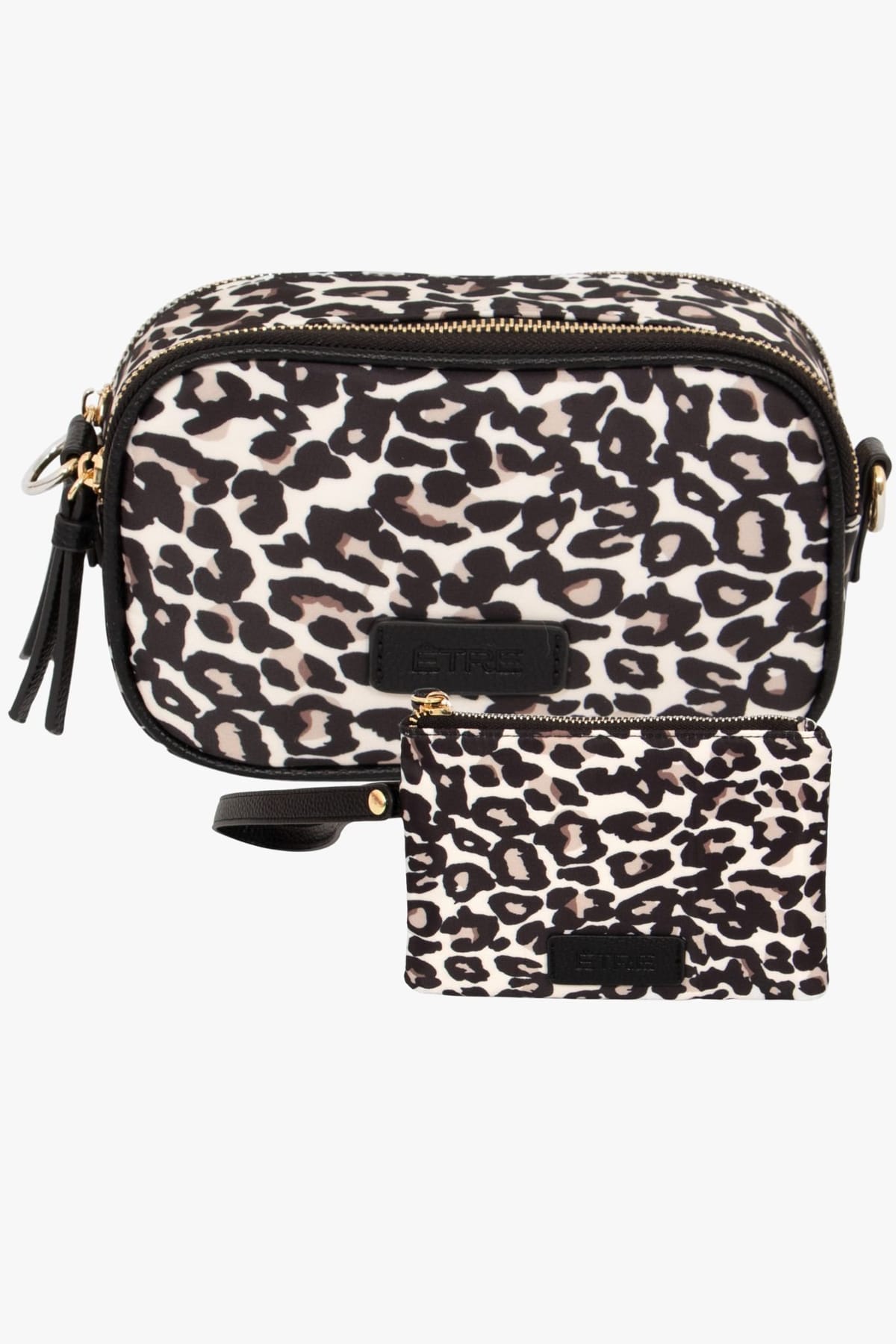 Etre Etre Women's Cream Leopard Print Crossbody Bag & Wristlet Purse Set - 1