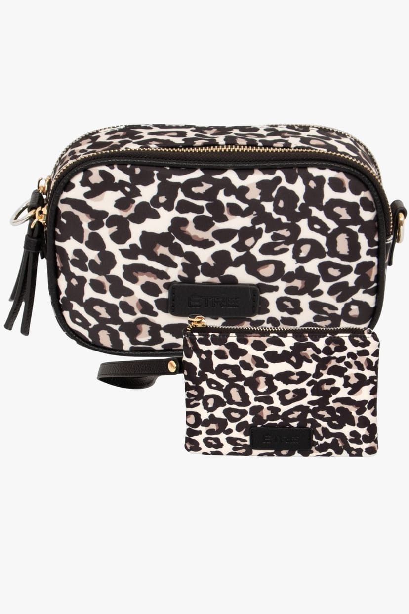Etre Etre Women's Cream Leopard Print Crossbody Bag & Wristlet Purse Set - 1