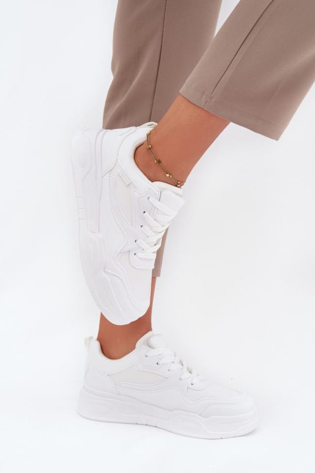 Love Lace Love Lace Women's Big Star Platform Sneakers Hi Poly Comfort in White - 3