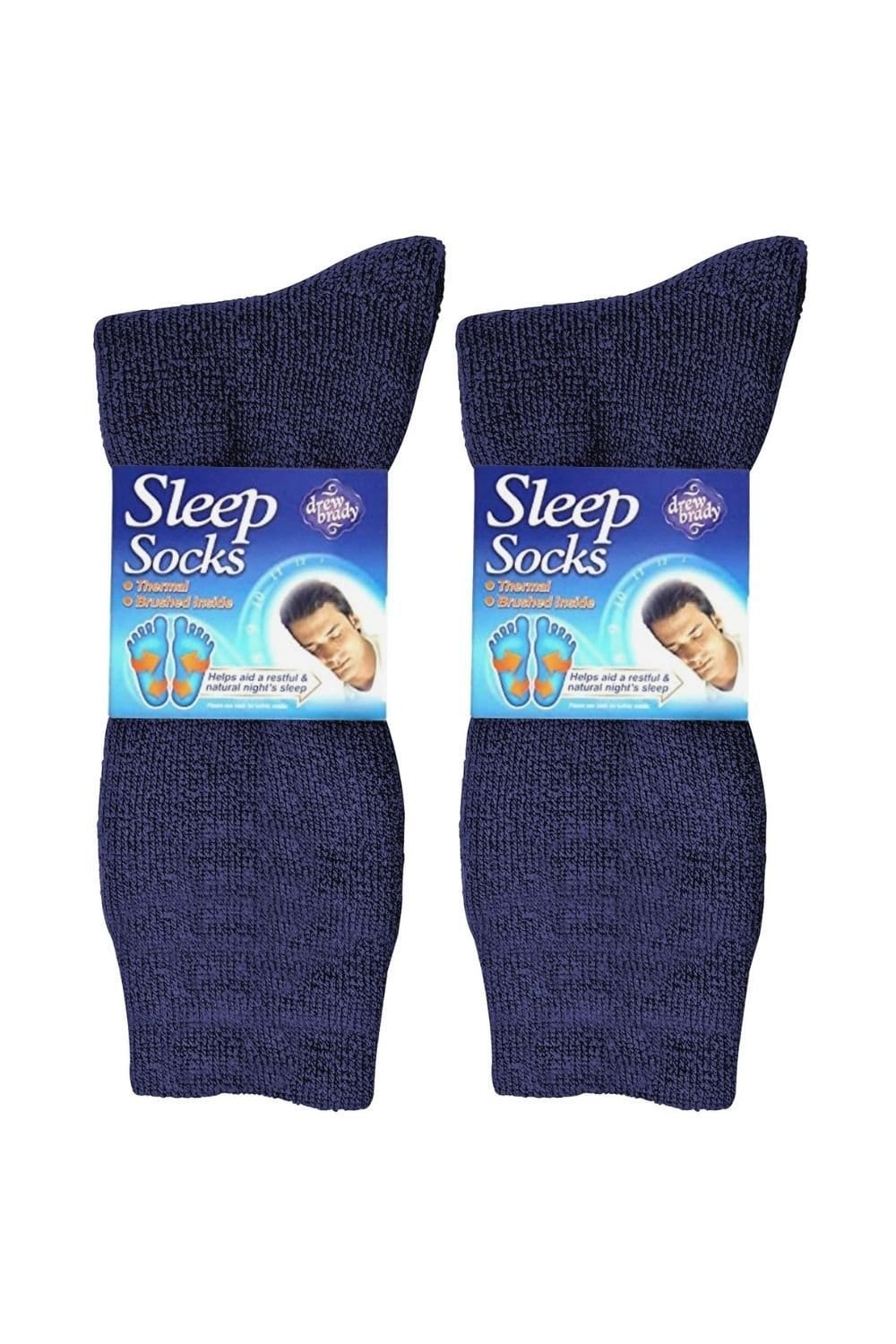 David James David James Men's 2 Pack Thermal Sleep Socks for Winter in Blue - 1