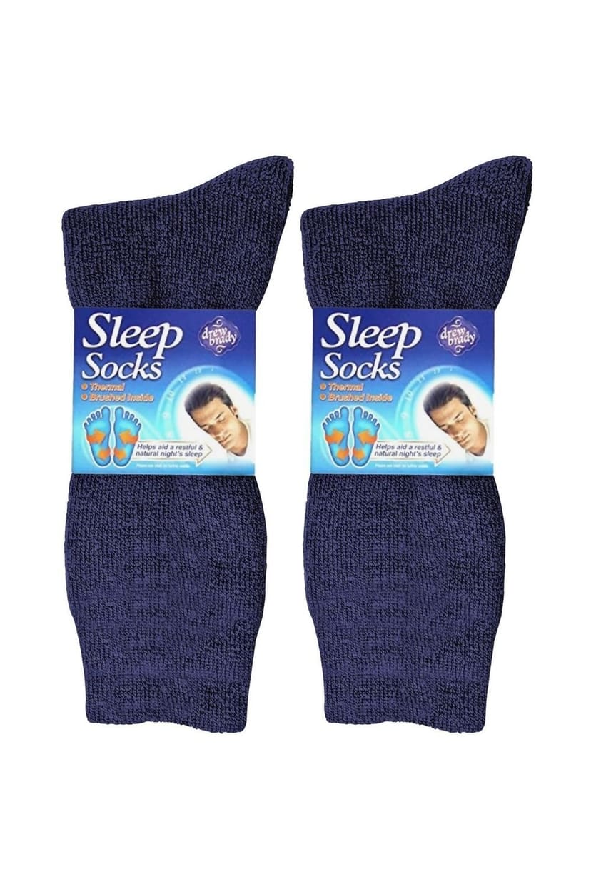 David James David James Men's 2 Pack Thermal Sleep Socks for Winter in Blue - 1