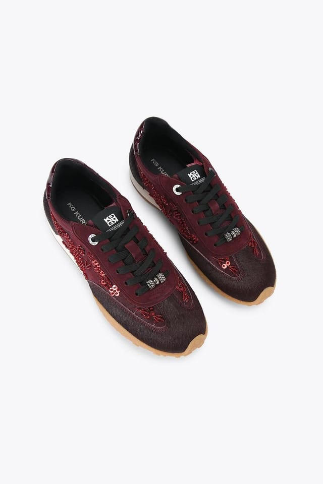 KG Kurt Geiger KG Kurt Geiger Women's 'Lavender Bead' Trainers in Wine - 2