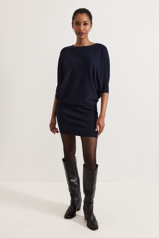 Phase Eight Phase Eight Women's Becca Batwing Knitted Dress in Dark Navy - 3