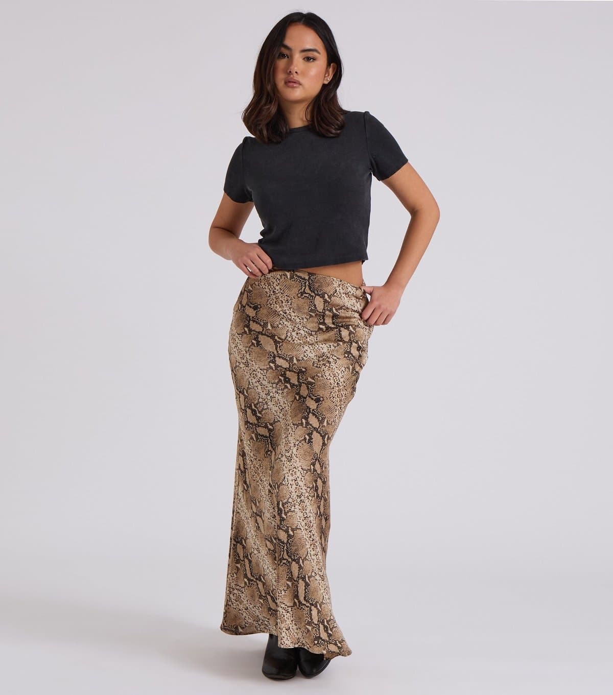 Urban Bliss Women's Snake Print Bias Cut Maxi Skirt Urban Bliss New Look