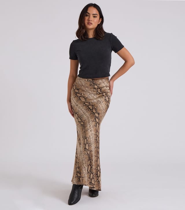 Urban Bliss Women's Snake Print Bias Cut Maxi Skirt Urban Bliss New Look - 2