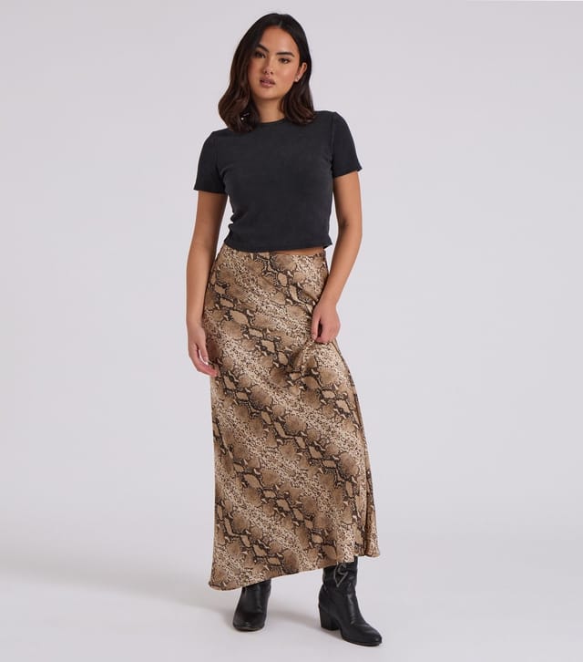Urban Bliss Women's Snake Print Bias Cut Maxi Skirt Urban Bliss New Look - 3