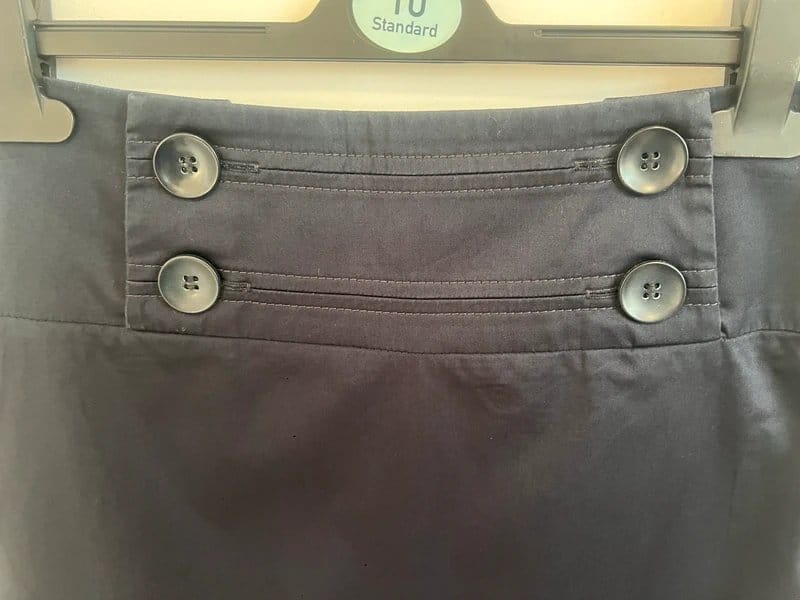 M&S Collection Navy Button Front Nautical Midi Skirt