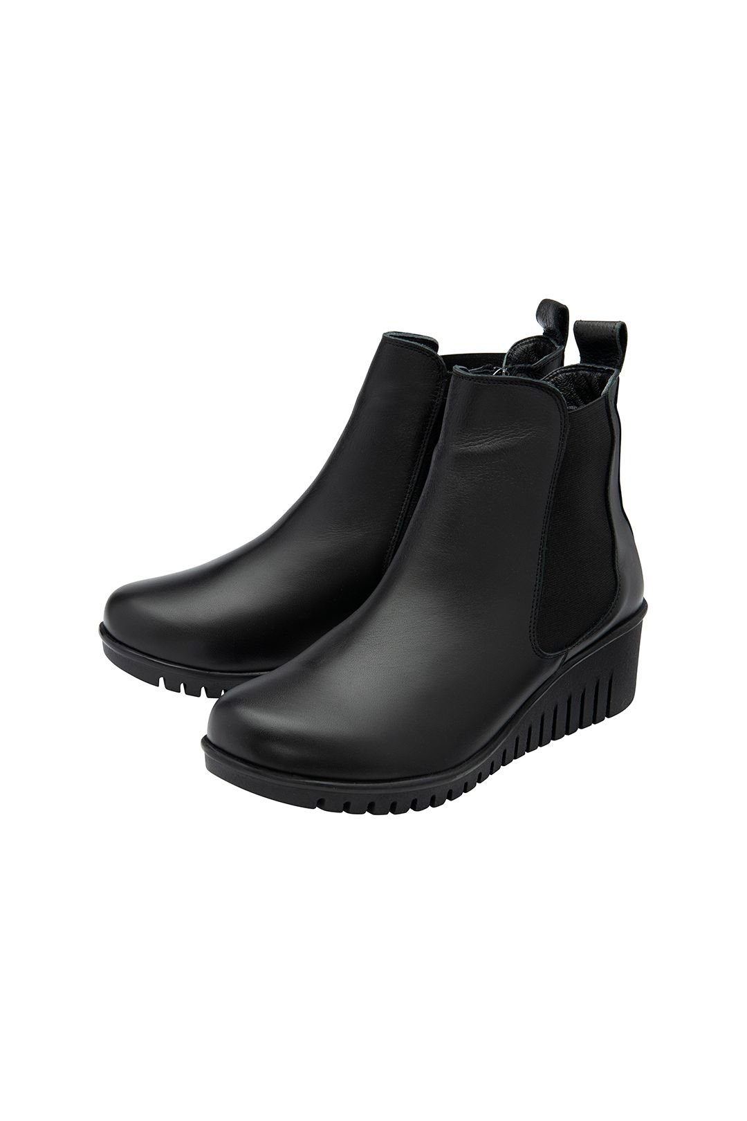 Lotus Lotus Women's Black Leather 'Dresden' Wedge Ankle Boots - 2