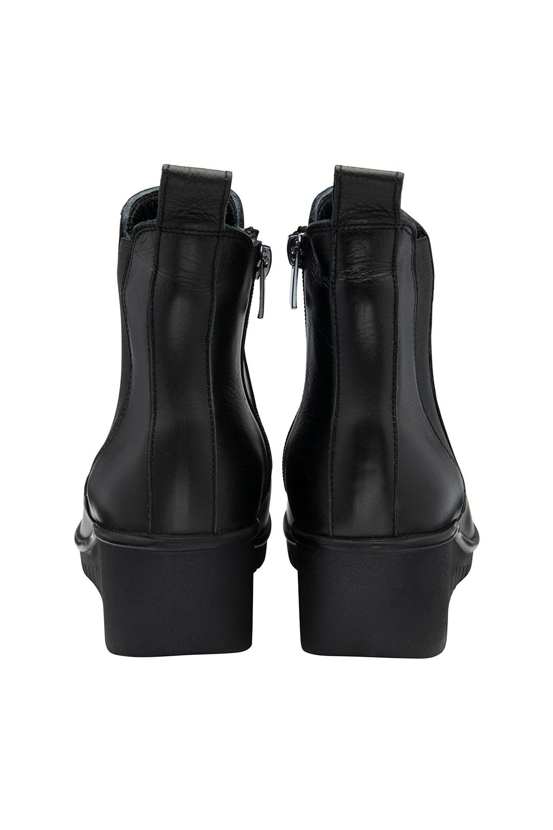 Lotus Lotus Women's Black Leather 'Dresden' Wedge Ankle Boots - 3