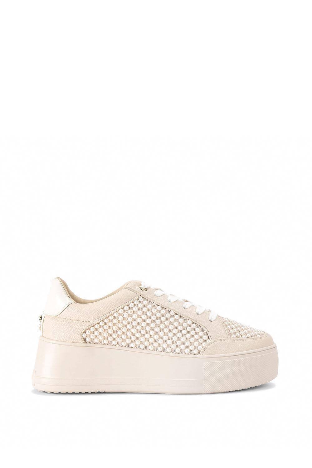 Carvela Carvela Women's 'Jive Lace Up' Trainers in Cream - 4