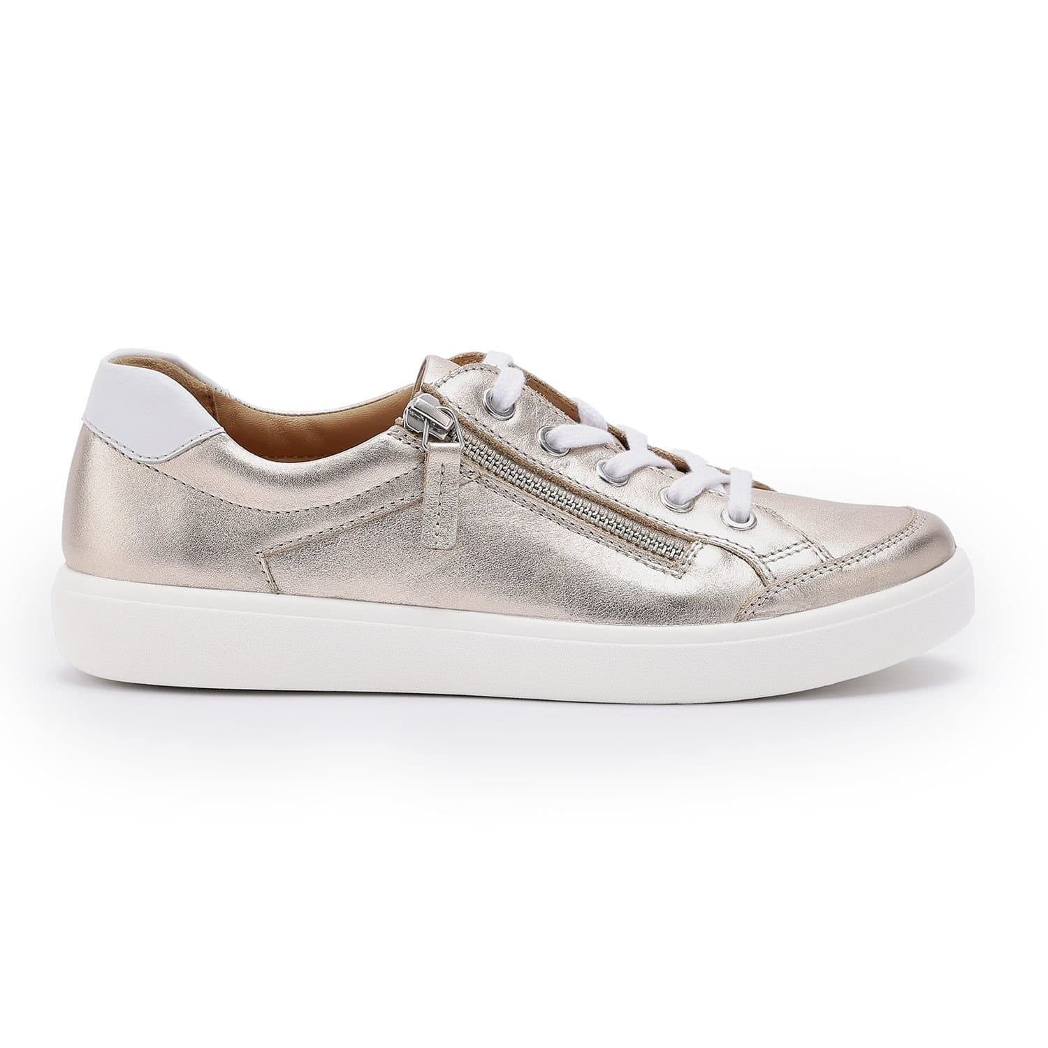 Hotter Hotter Women's Wide Fit 'Chase II' Trainers in Metallic Gold