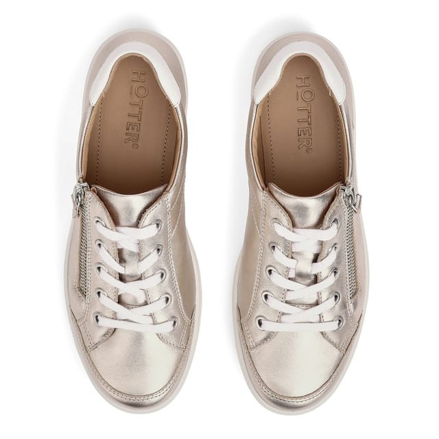 Hotter Hotter Women's Wide Fit 'Chase II' Trainers in Metallic Gold - 3