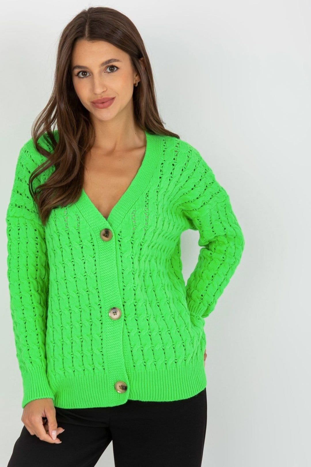 Love Lace Green Button Down Cardigan Sweater