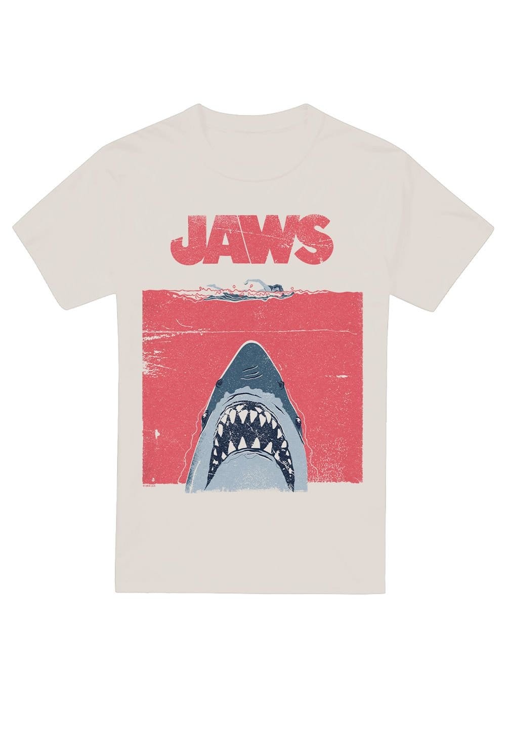 Universal Universal Men's Jaws Zine Poster T-Shirt, Natural - 4