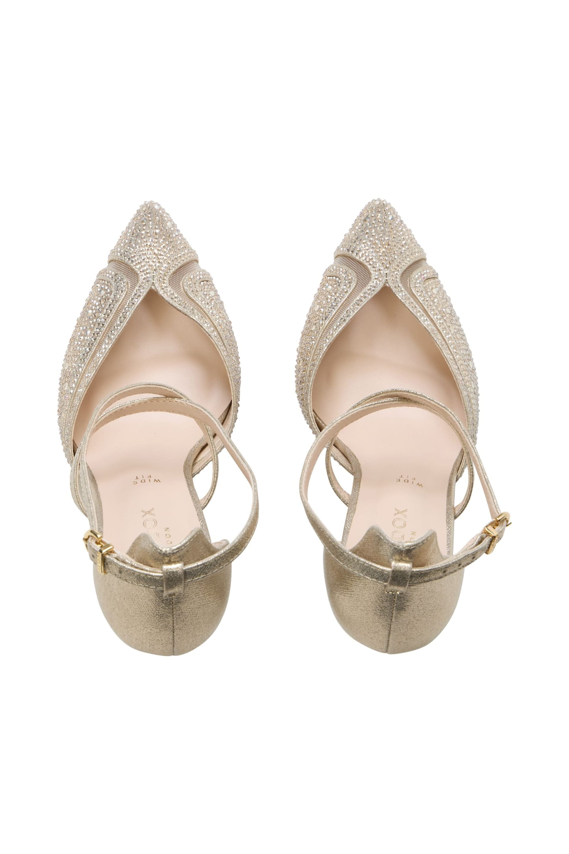 Paradox London Paradox London Women's Faylinn' Wide Fit Stiletto Heel Open Court Shoes in Gold - 4