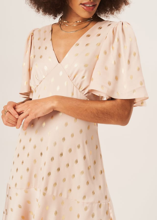 Gini London Gini London Women's Stone Angel Sleeves Foil Pattern Maxi Dress - 2