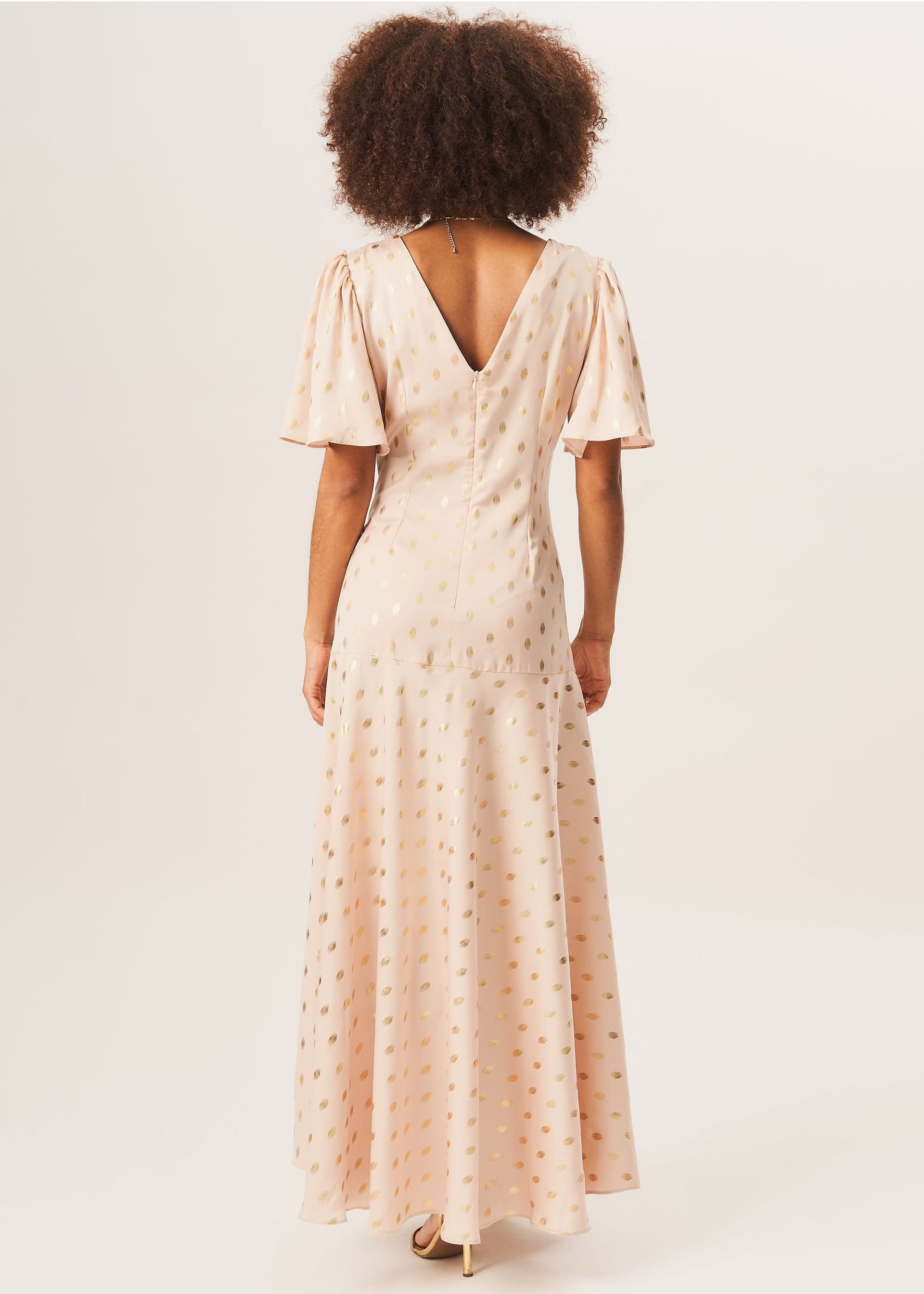 Gini London Gini London Women's Stone Angel Sleeves Foil Pattern Maxi Dress - 4