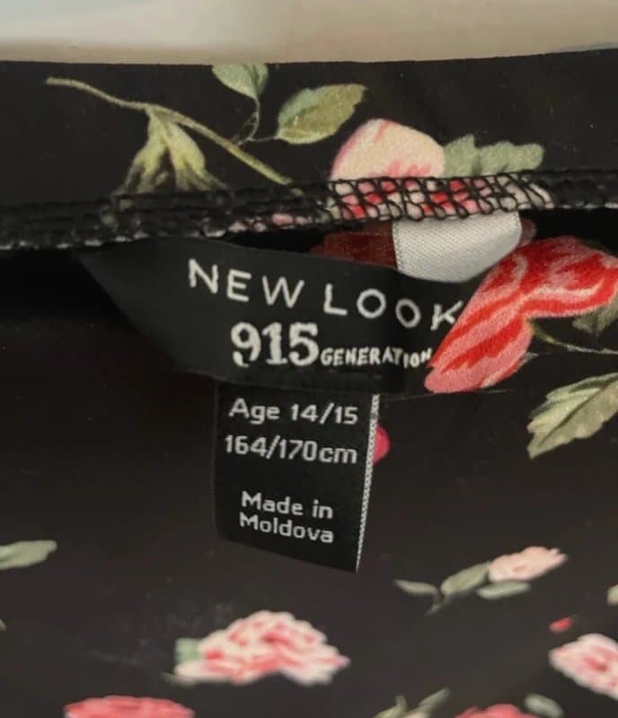 New Look New Look black floral stretchy skort girls 14-15 years