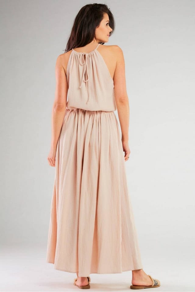 Love Lace Love Lace Women's Day Dress with Side Slits in Beige - 3