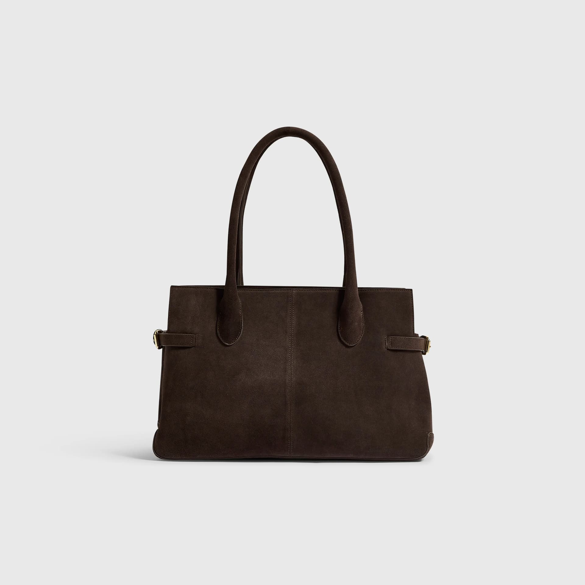 River Island River Island Womens Brown Suede Buckle Side Tote Bag