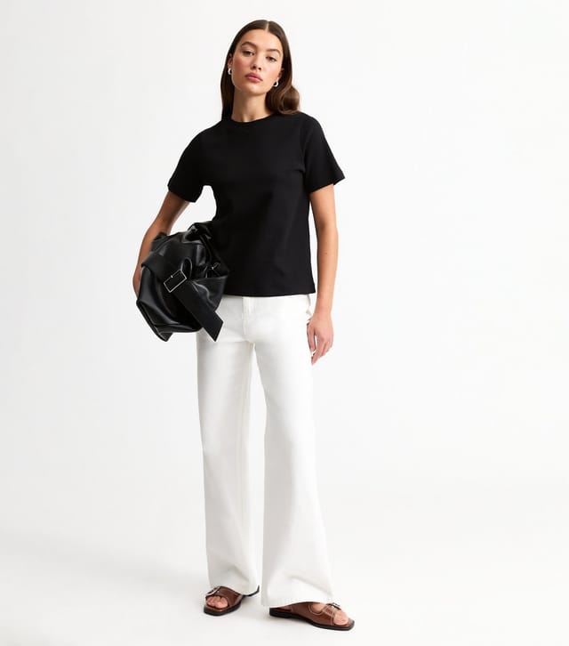 New Look Women's Premium Black Heavyweight Cotton T-Shirt New Look - 2