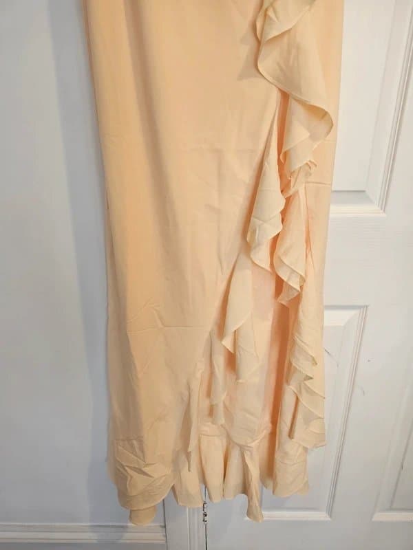 Oh Polly Oh Polly Robina Yellow Sequin Corset Ruffle Maxi Dress UK 12 BNWT