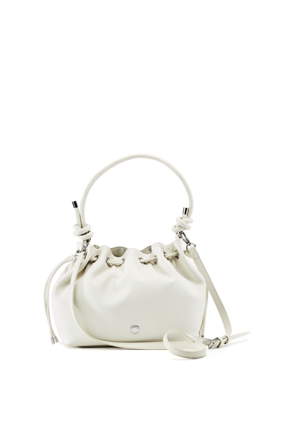 Moda In Pelle Moda In Pelle Women's 'Briela Bag' Leather Shoulder Bag in Off-White