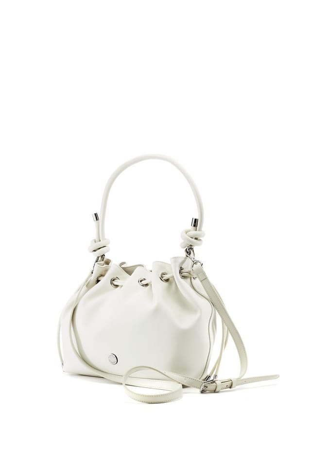 Moda In Pelle Moda In Pelle Women's 'Briela Bag' Leather Shoulder Bag in Off-White - 2