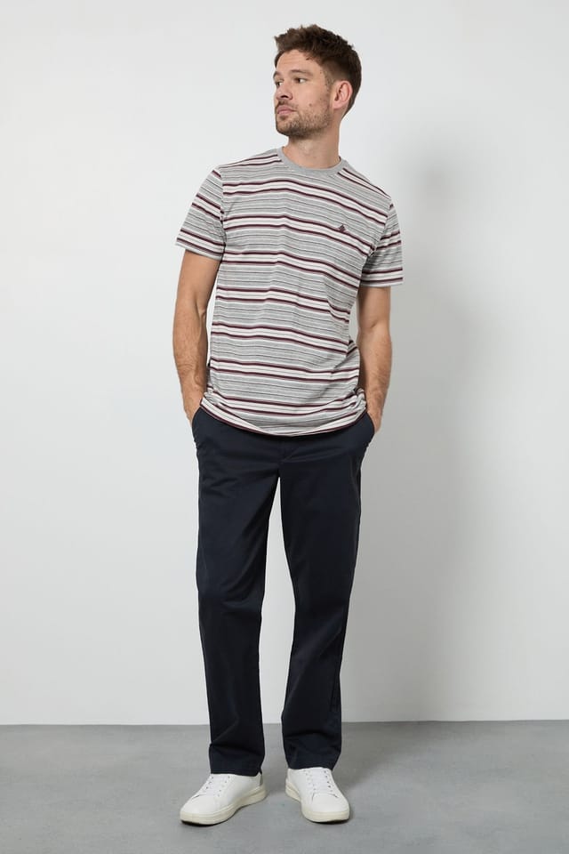 Maine Maine Men's Grey Heritage Stripe T-Shirt - 2