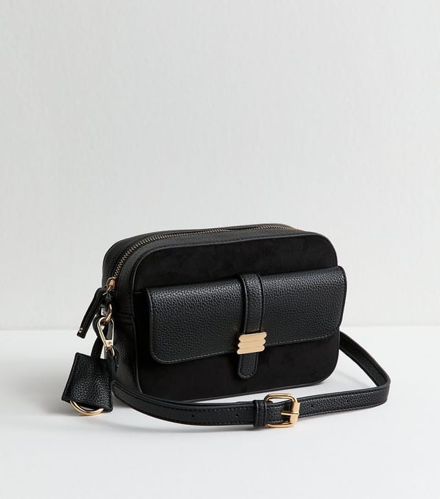 New Look Black Faux Leather Front Pocket Crossbody Bag New Look - 2