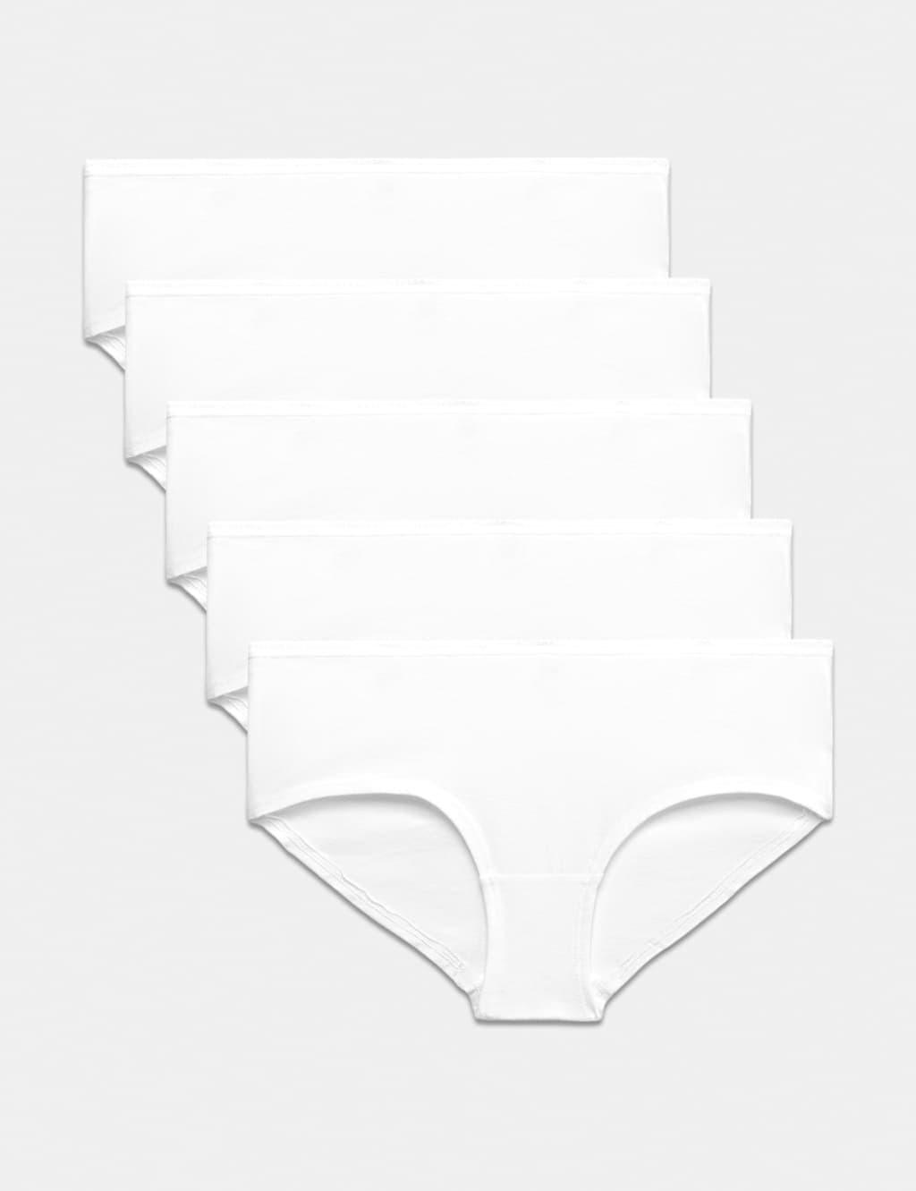 Marks & Spencer M&S 5pk Cotton Rich Lycra® Low Rise Shorts White