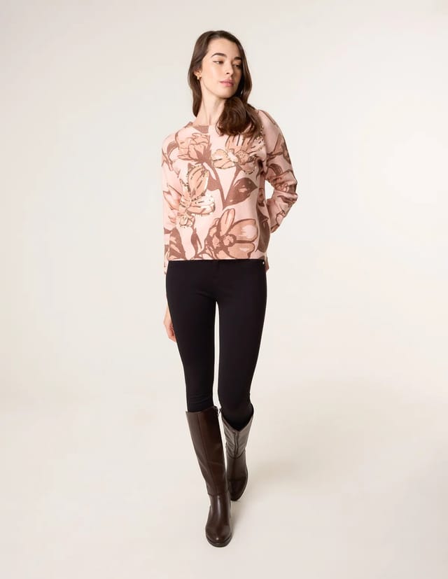 Blue Vanilla Flower Sequin Detailed Jumper - 2