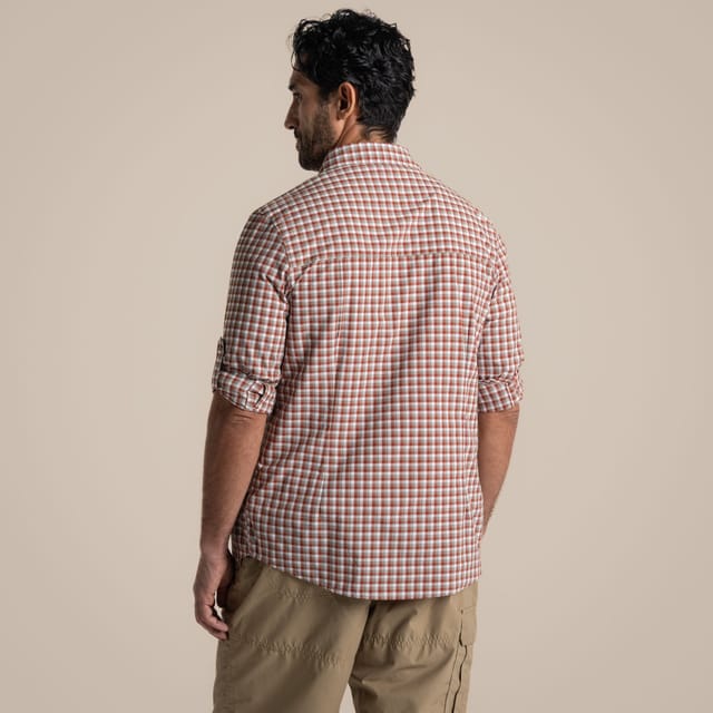 Craghoppers Craghoppers Men's Nosilife Nuoro Insect-Repellent Check Long Sleeved Shirt in Red - 2