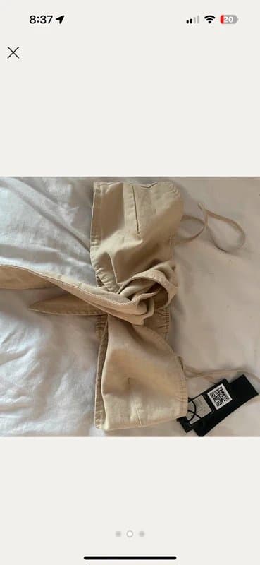 The Couture Club The Couture Club Woven Tie front crop top