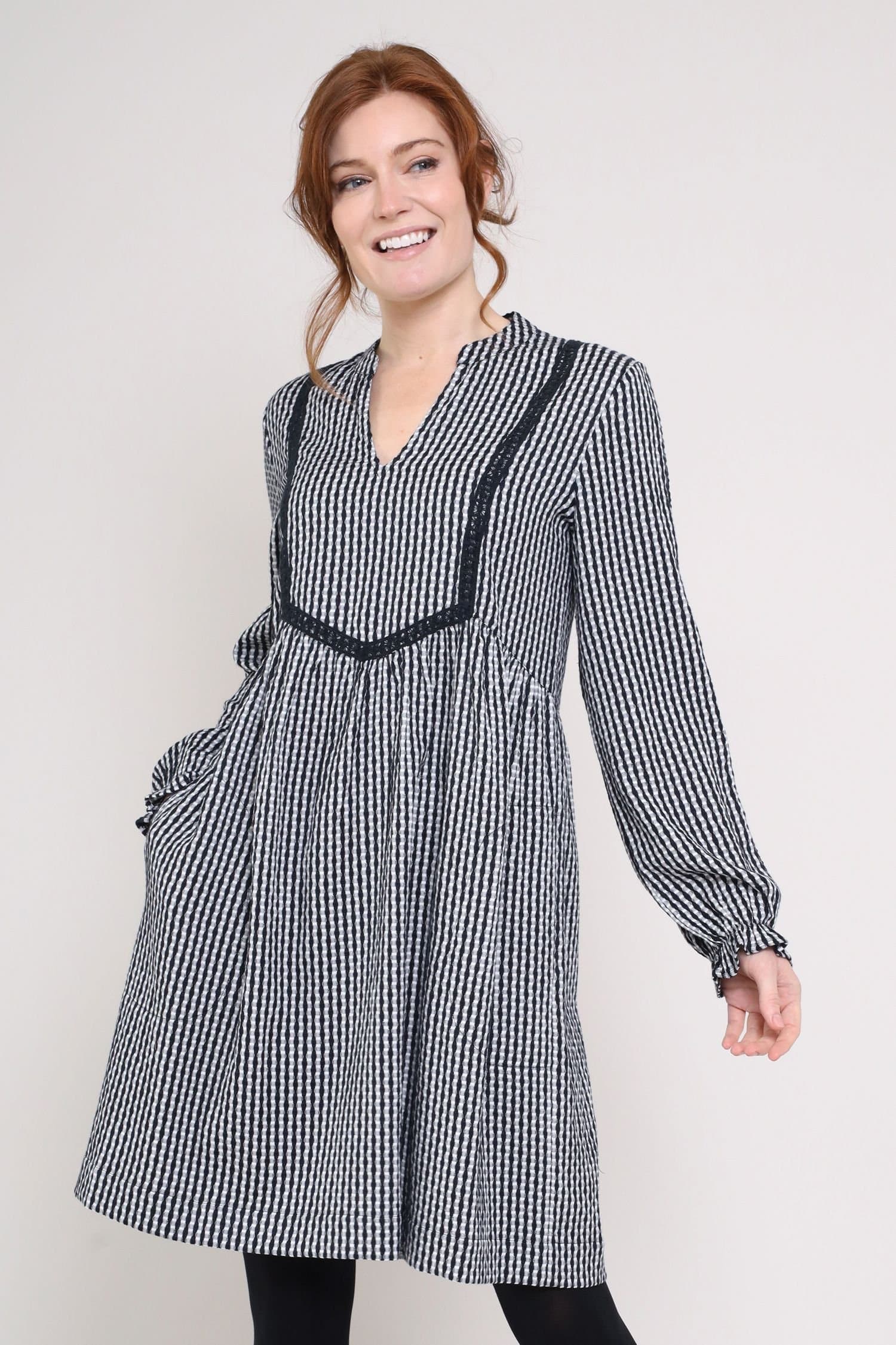 Nomads Clothing Nomads Clothing Women's Cotton Gathered Tunic Dress in Black