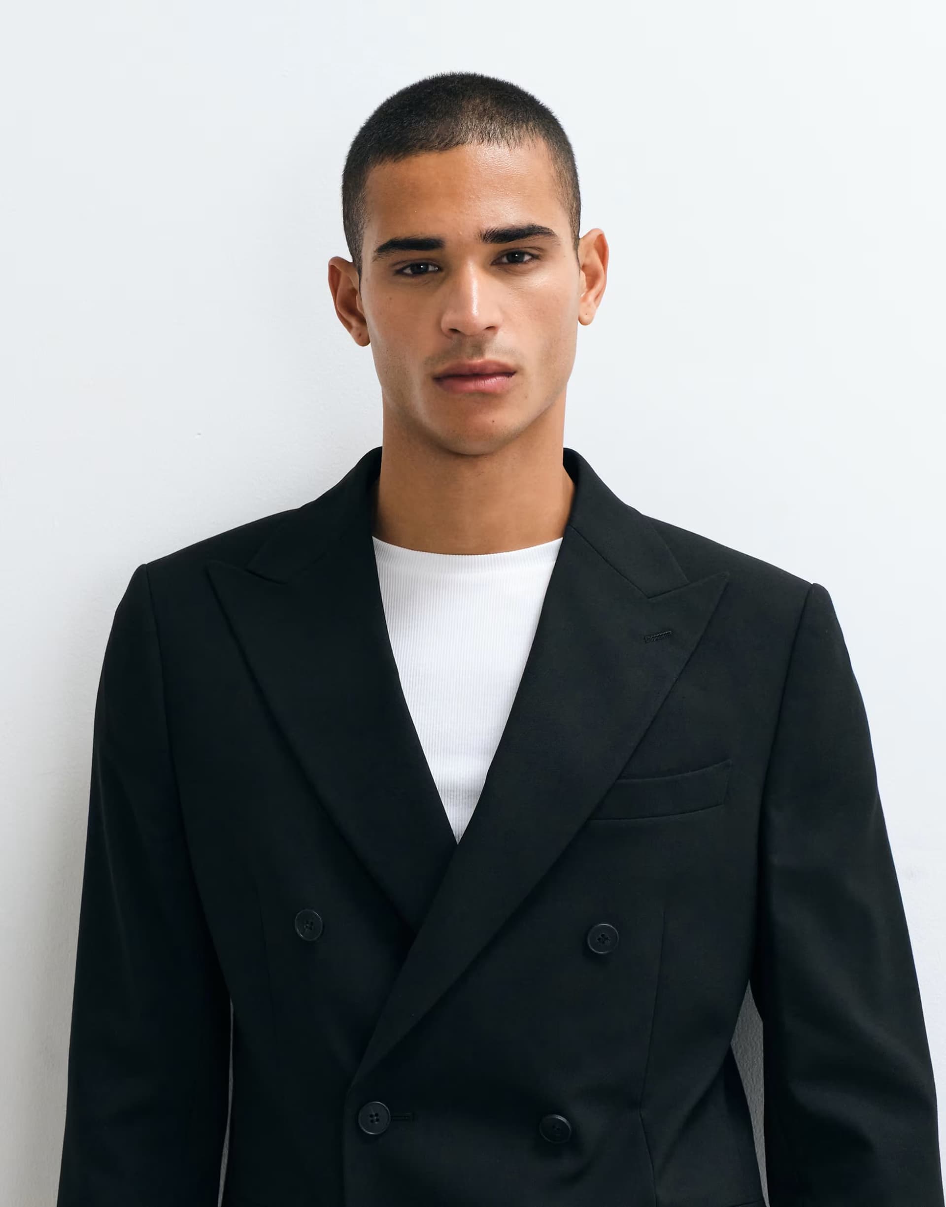 ASOS ASOS DESIGN regular double breasted suit blazer in black