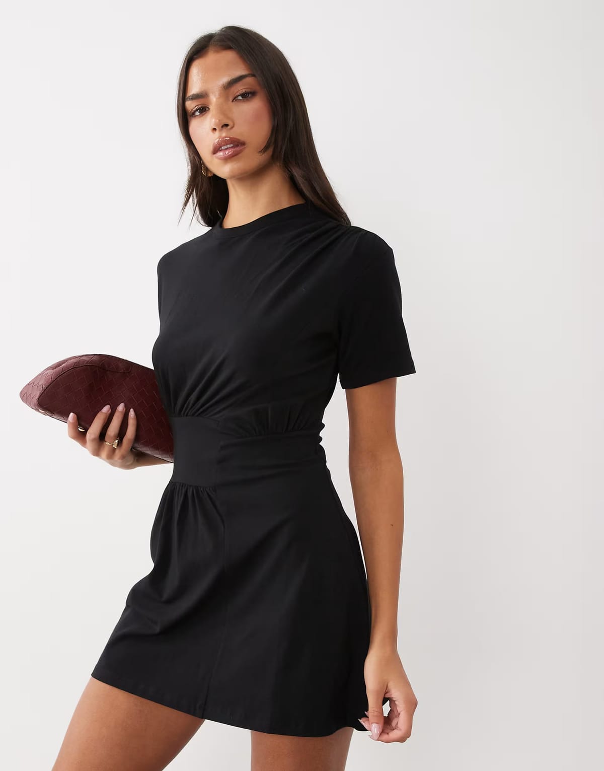 ASOS ASOS DESIGN waist detail mini dress in black - 1