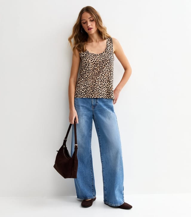 New Look Women's Brown Leopard Print Relaxed Vest Top New Look - 3
