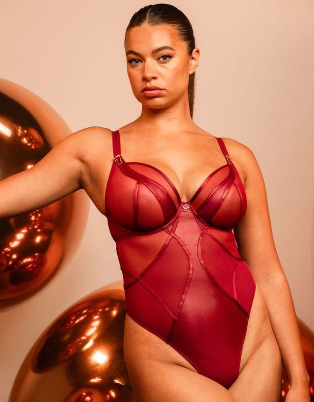 Scantilly Scantilly Women's Suspense Plunge Bodysuit in Purple - 2