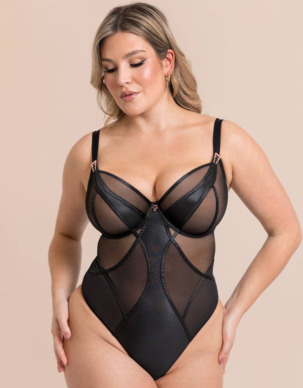 Scantilly Scantilly Women's Suspense Plunge Bodysuit in Black - 2