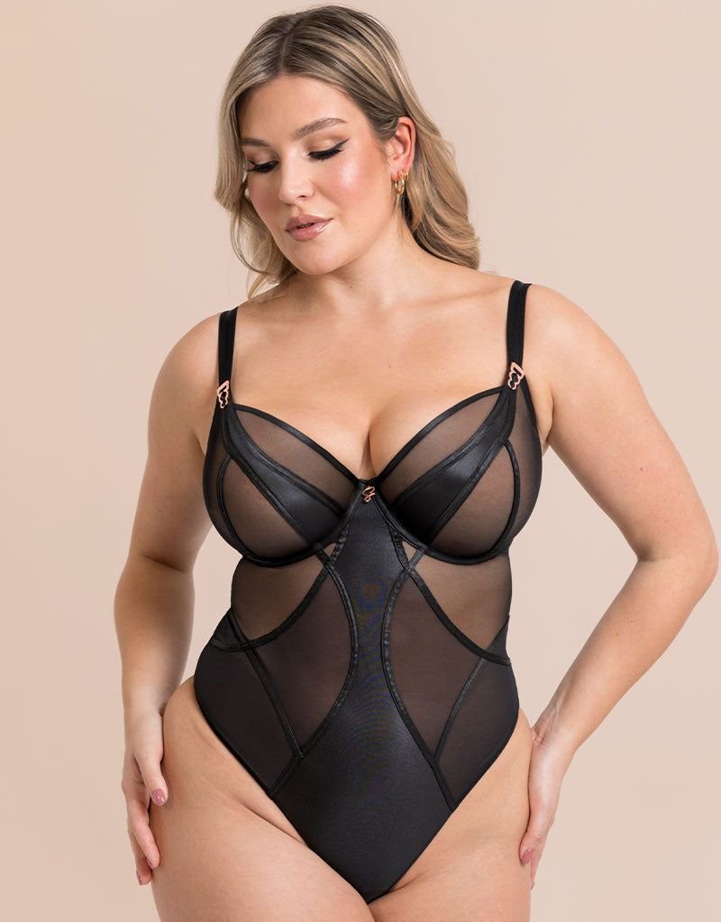 Scantilly Scantilly Women's Suspense Plunge Bodysuit in Black - 3