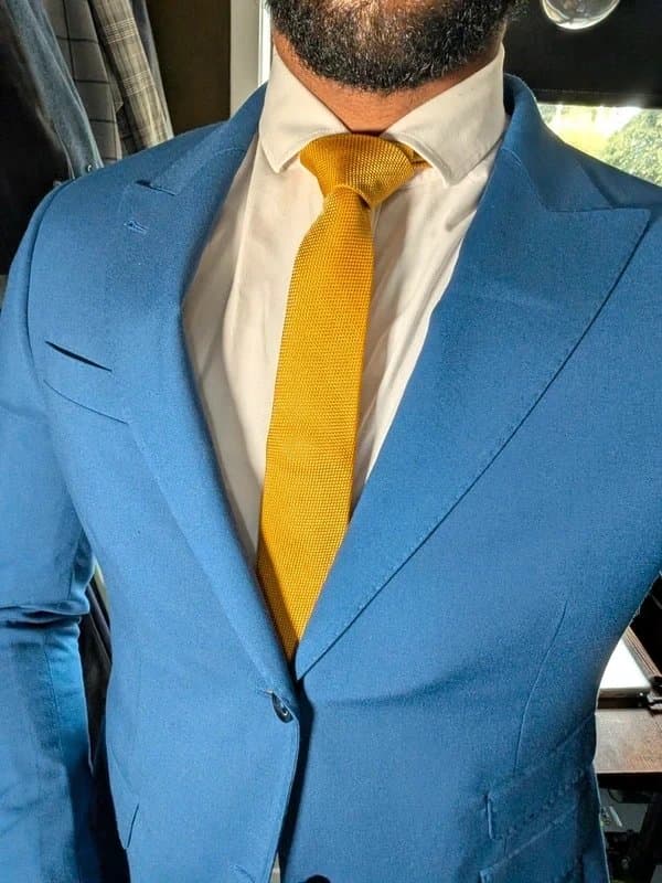 Daniele Alessandrini Men's Daniele Alessandrini 'Grey' Label Electric Blue Slim Fit Suit - 40R/34R