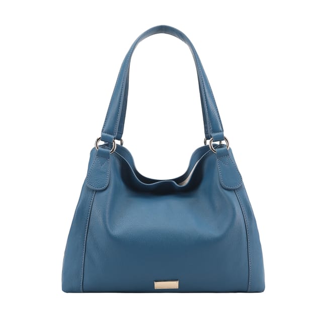 Paul Costelloe Paul Costelloe Women's Sophie Leather Shoulder Bag in Dark Blue - 2